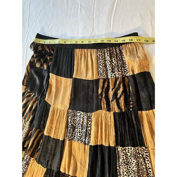 Vintage Lew Magram Patchwork Tiered XL Midi Boho Statement Eclectic Art To Wear - Picture 5 of 11